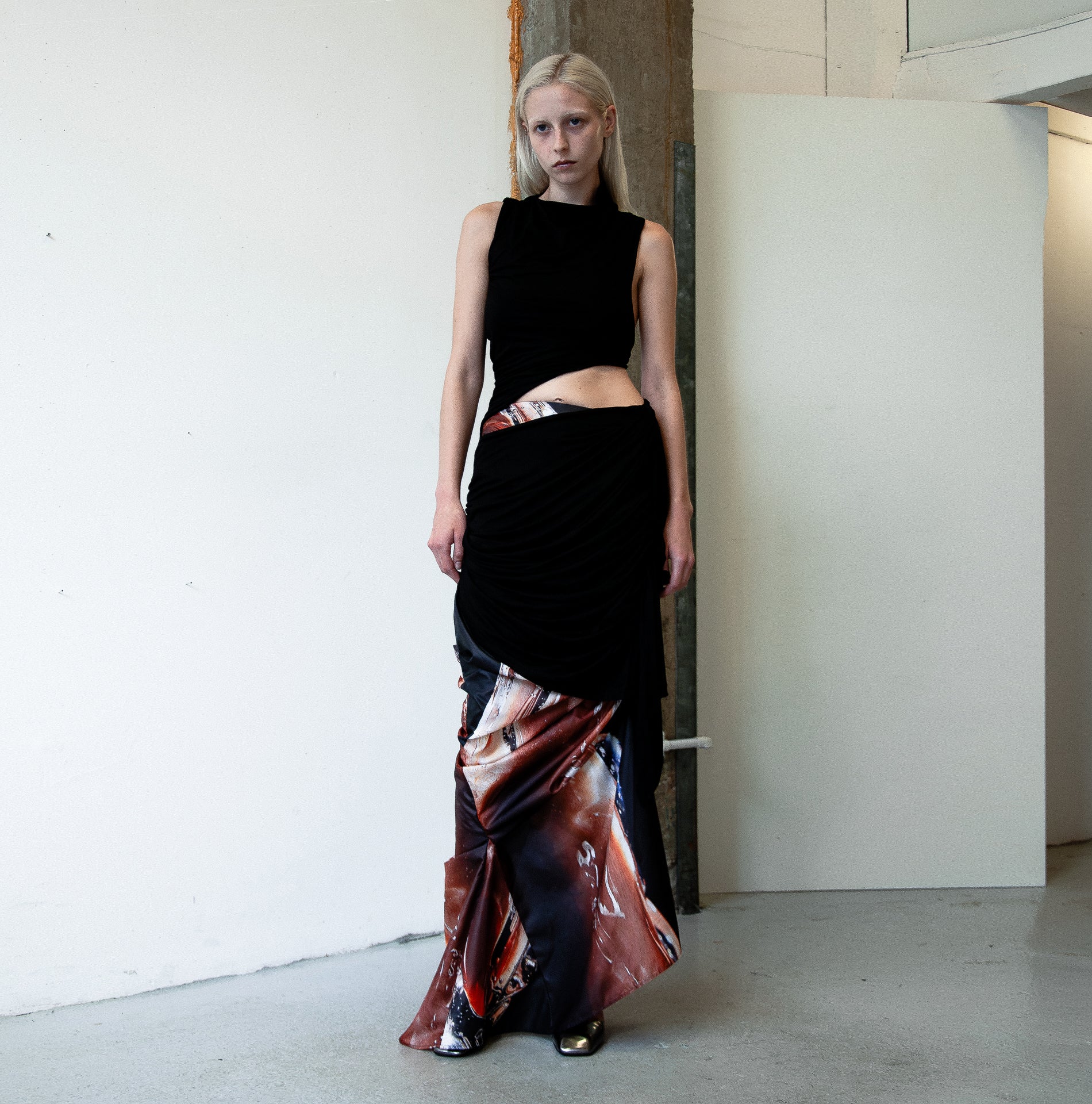 Black Waterfall Dress