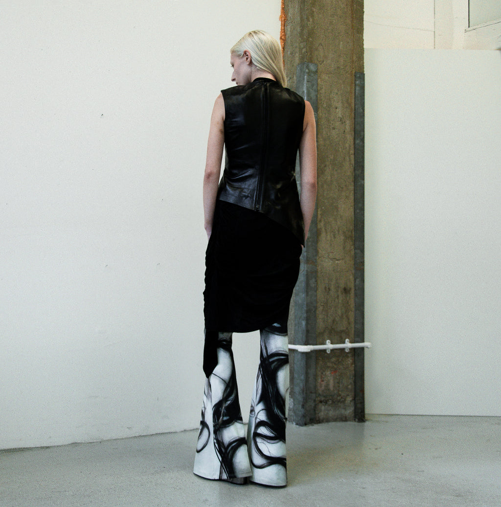 Twist Trousers in Hair Print